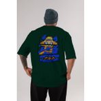 Ankhises Naruto Uzumaki Anime Arka Baskılı Zümrüt Yeşili Oversize T-Shirt Pamuk Erkek Kadın