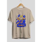 Ankhises Naruto Uzumaki Anime Ön Baskılı Bej Oversize T-Shirt Erkek Kadın - XL