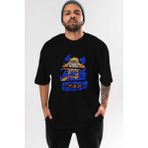 ankhises Naruto Uzumaki Anime Ön Baskılı Siyah Oversize T-Shirt Erkek Kadın - XL