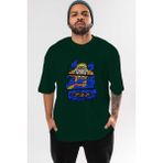 Ankhises Naruto Uzumaki Anime Ön Baskılı Zümrüt Yeşili Oversize T-Shirt Erkek Kadın