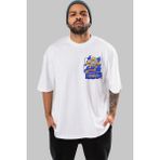 Ankhises Naruto Uzumaki Ön Sol Baskılı Oversize T-Shirt Erkek Kadın Unisex Pamuk Bisiklet Yaka Tişort - Beyaz