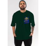 Ankhises Naruto Uzumaki Ön Sol Baskılı Oversize T-Shirt Erkek Kadın Unisex Pamuk Bisiklet Yaka Tişort - Zümrüt Yeşili