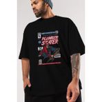 ankhises Plumber Skater Ön Baskılı Siyah Oversize T-Shirt Erkek Kadın Bisiklet Yaka - XL