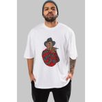 ankhises Sweet Dream Ön Baskılı Beyaz Oversize T-Shirt Erkek Kadın Bisiklet Yaka