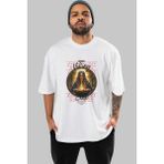 Ankhises Viking Mitolojisi 17 Ön Baskılı Beyaz Oversize T-Shirt Erkek Kadın Pamuk Bisiklet Yaka Tişort