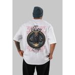 Ankhises Viking Mitolojisi 7 Arka Baskılı Beyaz Oversize T-Shirt Erkek Kadın Pamuk Bisiklet Yaka Tişort - XL