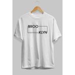 ankhisesBrooklyn Sport Ön Baskılı Beyaz Oversize T-Shirt Erkek Kadın Bisiklet Yaka