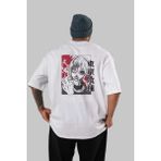 ankhisesKaneki Ken Tokyo Ghoul Anime Arka Baskılı Beyaz Oversize T-Shirt Pamuk Erkek Kadın