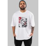 ankhisesKaneki Ken Tokyo Ghoul Anime Ön Baskılı Beyaz Oversize T-Shirt Erkek Kadın