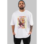 ankhisesKyojuro Rengoku Anime Ön Baskılı Beyaz Oversize T-Shirt Erkek Kadın