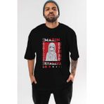 ankhisesMarın Kıtagawa Anime Ön Baskılı Siyah Oversize T-Shirt Erkek Kadın - XL
