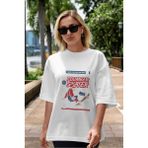 ankhisesPlumber Skater Ön Baskılı Beyaz Oversize T-Shirt Erkek Kadın Bisiklet Yaka