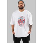 ankhisesSpiderman (14) Ön Baskılı Beyaz Oversize T-Shirt Bisiklet Yaka Erkek Kadın