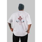 ankhisesSpiderman (15) Arka Baskılı Beyaz Oversize T-Shirt Bisiklet Yaka Pamuk Erkek Kadın