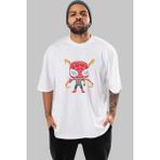 ankhisesSpiderman (17) Ön Baskılı Beyaz Oversize T-Shirt Bisiklet Yaka Erkek Kadın - XL