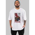 ankhisesSpiderman (8) Ön Baskılı Beyaz Oversize T-Shirt Bisiklet Yaka Erkek Kadın