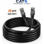 Anktek 15 Metre Cat6 Internet Ethernet Network Kablosu Utp Patch Kablo Yüksek Hız - Siyah