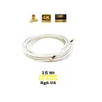 ANKTEK 15 Metre U6 Kablo (Rg6/U6) Gold Uçlu Uydu Anten Kablosu Full HD 3D4K 1080 Uyumludur “TAK KULLAN”