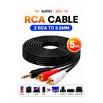 ANKTEK 2RCA Kablo 3.5Mm to 2RCA Stereo Lale Aux Audio Ses Kablosu ( 5 METRTE )