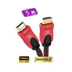 ANKTEK 5 Metre 1.4V Altın Uçlu Örgülü Hdmi Kablo Full HD 3D 4K 1080 TV Monitör PC Aktarım