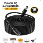Anktek Dc Adaptör Güç Uzatma Kablosu 5.5x2.1mm 12V Kamera LED Monitör Dvr, Router…(15 Mt)