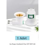 Anktek Duy E27 Aç/kapa Anahtarlı Standart Ampul Duyu Prize Takılan 220 Volt - 1 Adet
