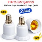 Anktek E14 Ince Mum Duy’u Standart E27 Duy’a Dönüştür. E14 To E27 Çevirici Duy ( 2 Adet) - 2 li - Beyaz