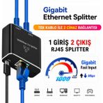 Anktek Ethernet Çoğaltıcı Splitter Gigabit 1000MBPS RJ45 Internet Çoğaltıcı Adaptör Cat6/7/8 2 Port - Network