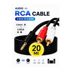 ANKTEK RCA Kablo Stereo Lale 3.5Mm to 2RCA Aux Audio Ses Kablosu ( 20 METRE )