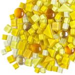 Anktily 200g Düzensiz Kristal Mozaik Cam Fayans, El Sanatları için, Karışık Renkli Küçük Mozaik Cam Parçaları DIY Hobiler Çocuklar Ev Dekorasyonu için (Sarı)