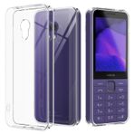 Anlxhj Nokia 235 4G 2024 / Nokia 220 4G 2024 için Kılıf, Koruyucu Kılıf Yumuşak Silikon TPU Tampon Darbeye Dayanıklı - Şeffaf
