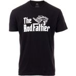 Ann Arbor T-shirt Co. The Rodfather | Komik Hotrod Garage Joke Truck Car Guy Tamirci Araba Yarışı Yarış Yarış Yarış Arabası Tişört Erkek Baba Büyükbaba, Siyah, M