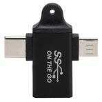 Annadue 2'si 1 arada USB3.0 Dişiden Mikro USB Erkek ve USB C Erkek Konnektör OTG Dönüştürücü USB 3.0'dan Mikro USB ve C Tipi Adaptör Desteği Yüksek Hızlı Veri Senkronizasyonu Hızlı Şarj