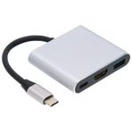 Annadue 3'ü 1 Arada Tip Göğüs=C Göbek/Yerleştirme İstasyonu, Tipe£ºC'den HD Multimedya Arayüzü/USB 3.0/Tipe£ºC Adaptör, 5 Gbps İletim Hızı ile, Gri