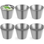 ANNASAMDO 12 adet 50 ml paslanmaz çelik bardak seti, küçük likör bardağı, paslanmaz çelik, taşınabilir shot bardakları, içecek şişesi, cep şişesi, bardak, şnaps bardağı, metal bardak, parti, kamp,