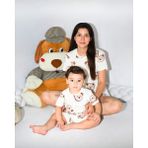 Anne Bebek Pijama Takımı Kombin S.kahve Ayıcık Desen Kısakol Şort (Tek Tek Satılmaktadır) - 6 - 9 Ay