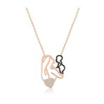 Anne Çocuk Kalp Kolye Nano Zirkon Rose Gold Kaplama Gümüş Uvps100534