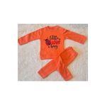anne dokunuşu gibi KUZUM BEBE 2’li Fitilli Kumaş Somon Ayıcık Desenli Kız Bebek Çocuk Alt Üst Pijama Takımı