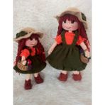 Anne Kız Çiftçi Bebekler Takımı Amigurumi Organik Oyuncak