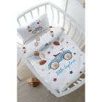 Anne Yanı Beşik Nevresim Takımı (60X100) - For Baby Serisi - Balonlu Araba