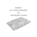 annebebektasarım %100 Pamuklu Gri Zebra Kumaş Bebek Alt Açma Minderi Ve Beşik Içi Nevresim Takımı