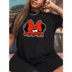 Anneler Günü Baskılı T-Shirt - Siyah - XL
