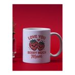 Anneler Günü Love You Çilek Baskılı Porselen Kupa Bardak 300 ml kp37mm
