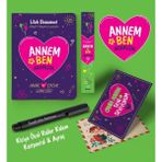 Annem ve Ben Aramızda Ayraç Kartpostal Kişiye Özel Kalem - Siyah