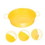 Anneome 22cm Sarı Tavuk Tabağı Paslanmaz Çelik Atıştırmalık Kovası Kızarmış Tavuk Ve Patates Kızartması Kovası Çok İşlevli Restoran Aksesuarı