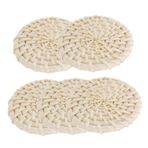Anneome 5 Adet Rattan Dokuma Takılar Kolye Sarkık Bağlayıcı El Işi Bohem Daire DIY Küpe Saman Hasır Kolye Yapımı Bej