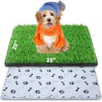 Annexfun Çiş Pedi ile Köpek Çim Mat 20 × 25 ", Küçük Köpek Çöp Kutusu Kapalı Suni Çim Çim Sundurma Su Geçirmez Veranda Lazımlık Tepsisi Köpek için Yeniden Kullanılabilir Yıkanabilir Pedler ve Köpek Eğitimi