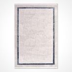 Annie Gri Çerçeveli Modern Geometrik Etnik Desenli Boho Makinada Yıkanabilir Hafif Hav Toz Vermez Leke Tutmaz Kaymaz Taban Dijital Makine Baskı Halı Oturma Odası Salon Yolluk Koridor Mutfak Halısı