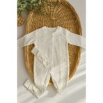 Annora Baby Kız Bebek Hastane Çıkış Beyaz Tulum ve Bandana - 0 - 3 Ay