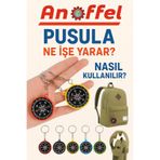Anoffel Pusula Anahtarlık Renkli 6A det Küçük Pusula Okul Deney Gezi Cep Pusulası Manyetik Pusula Plastik